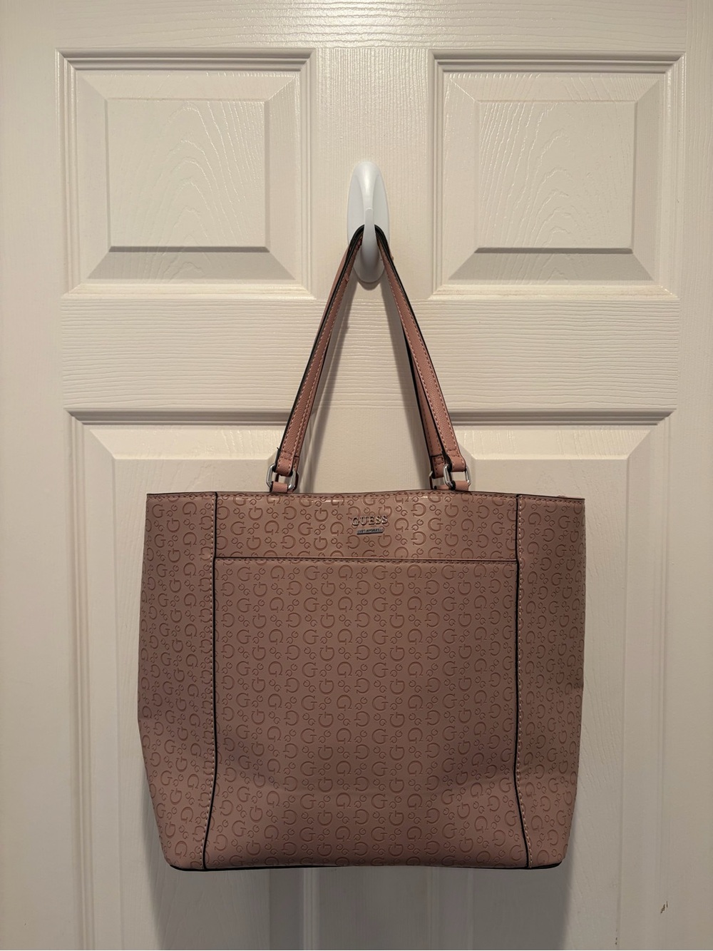 GUESS Blush Pink Signature Tote with Double Straps